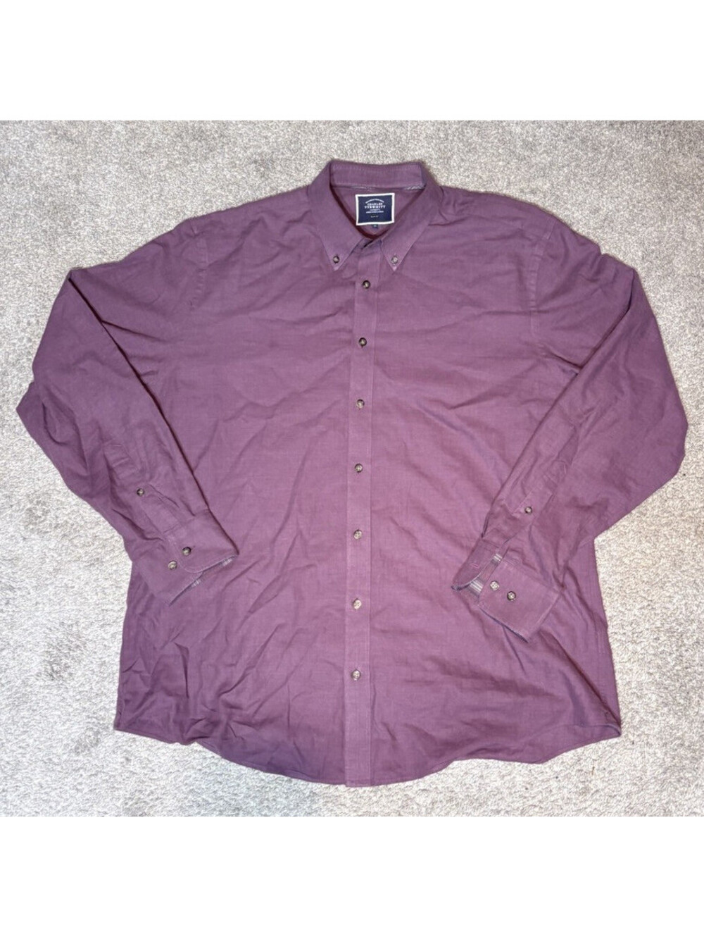 ⁠Charles Tyrwhitt Shirt XL Slim Fit Button Down Long Sleeve Mauve Purple Plaid